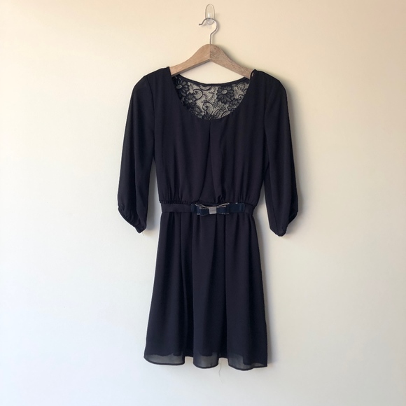 Black Chiffon Dress - Picture 1 of 5